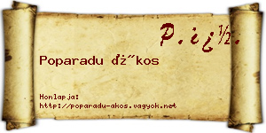 Poparadu Ákos névjegykártya